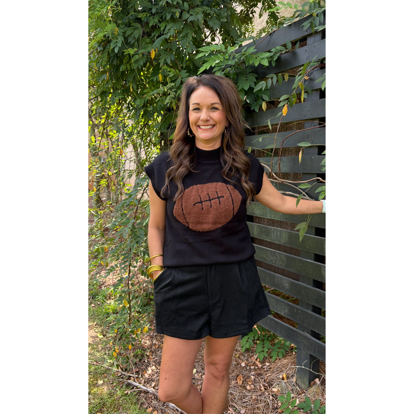 Fuzzy Football Sweater (Black)