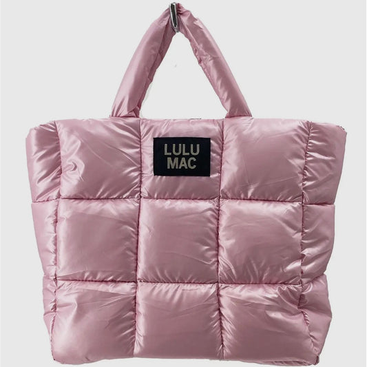 LULU MAC Large Puffer Metallic Handbag - Rose Gold