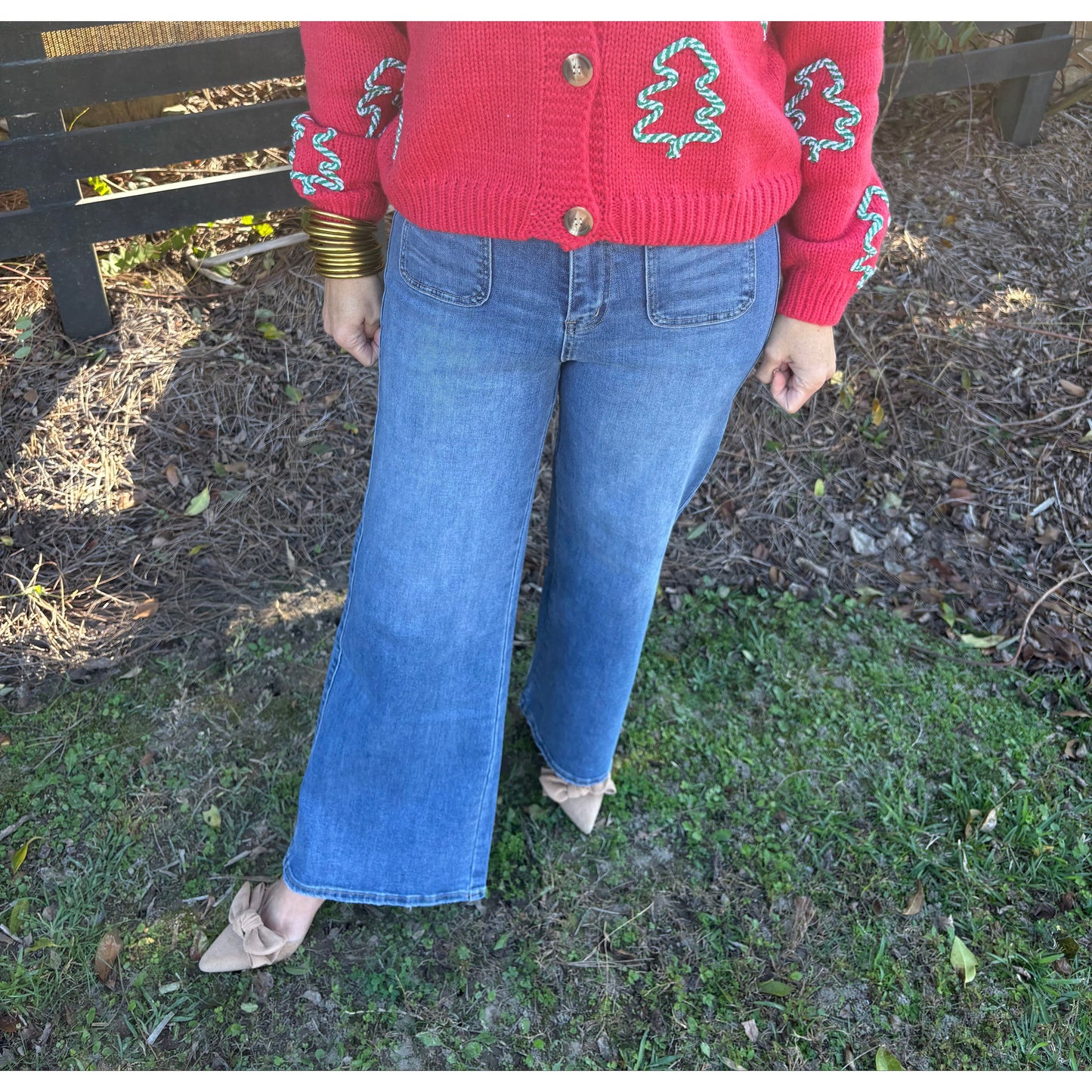 Colette Two Front Pocket High Rise Flare Jean