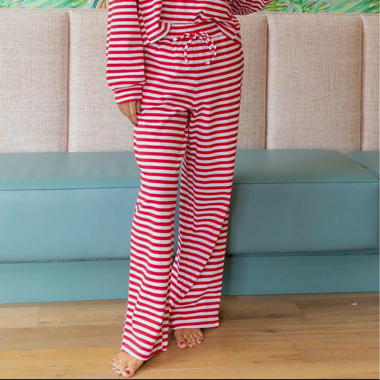 Lulu Mac Striped Pants - Red