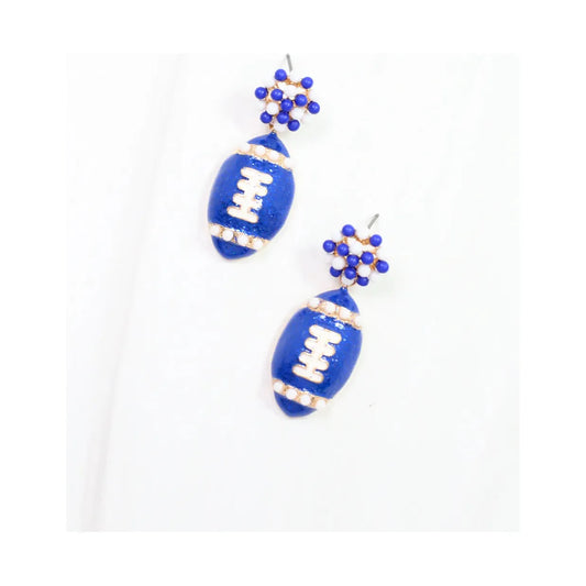 Adler Football Earring Blue and White