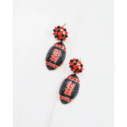 Adler Football Earring Red Black