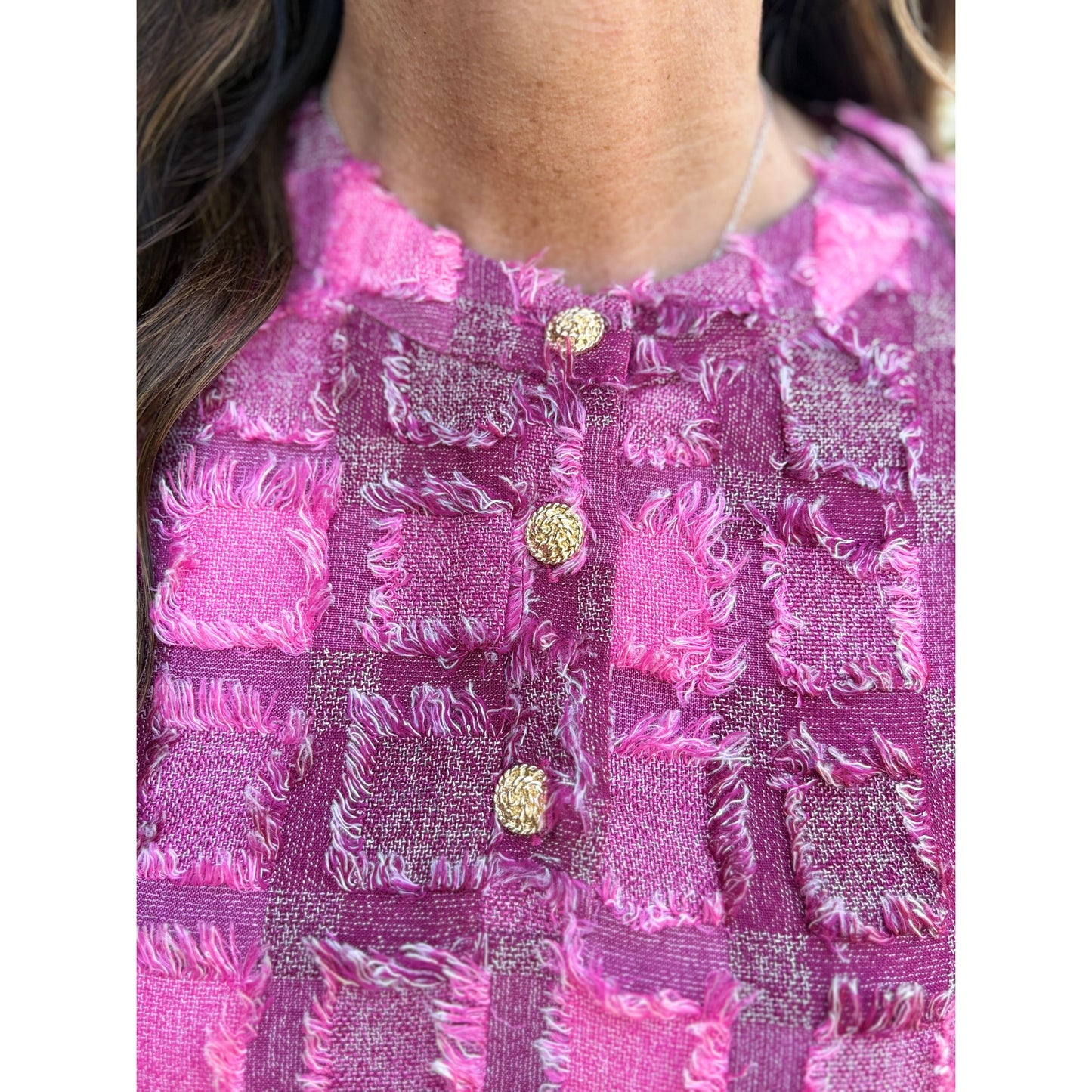 Julia Fringe Plaid Mini Dress