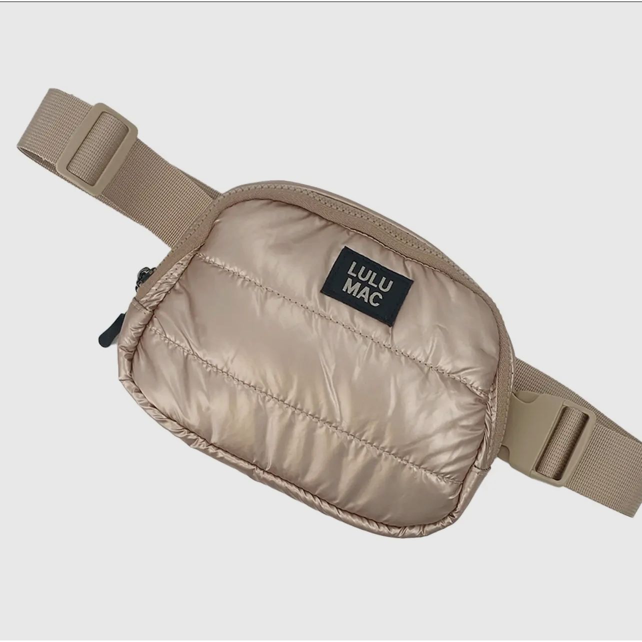 Lulu Mac Puffy Metallic Belt Bag - Pewter