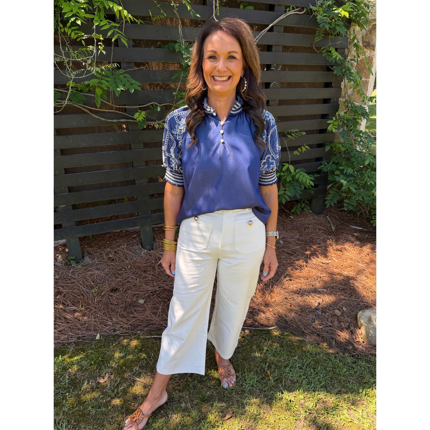 Heirloom Chambray Smocked Blouse