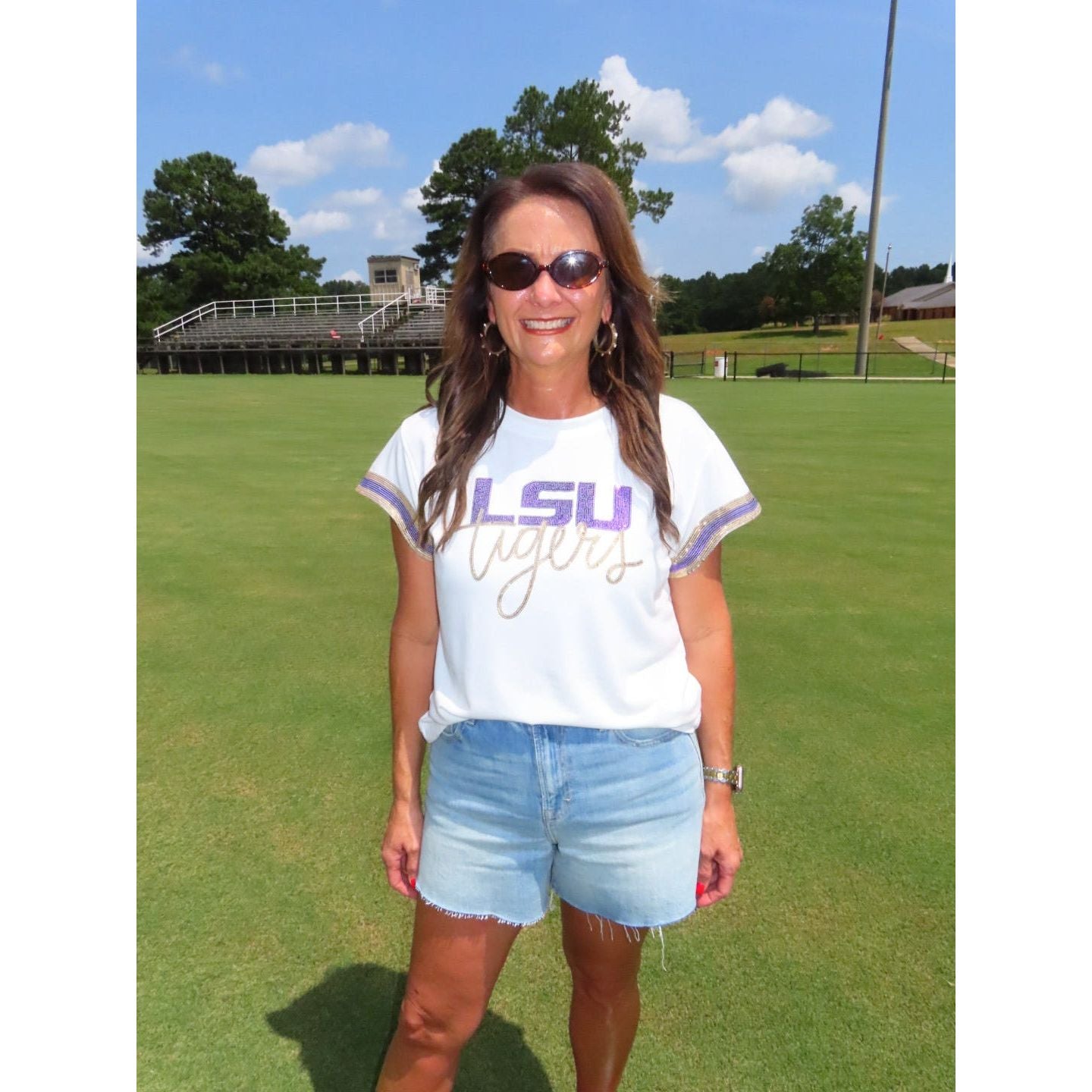 Geaux Tigers Scallop Top