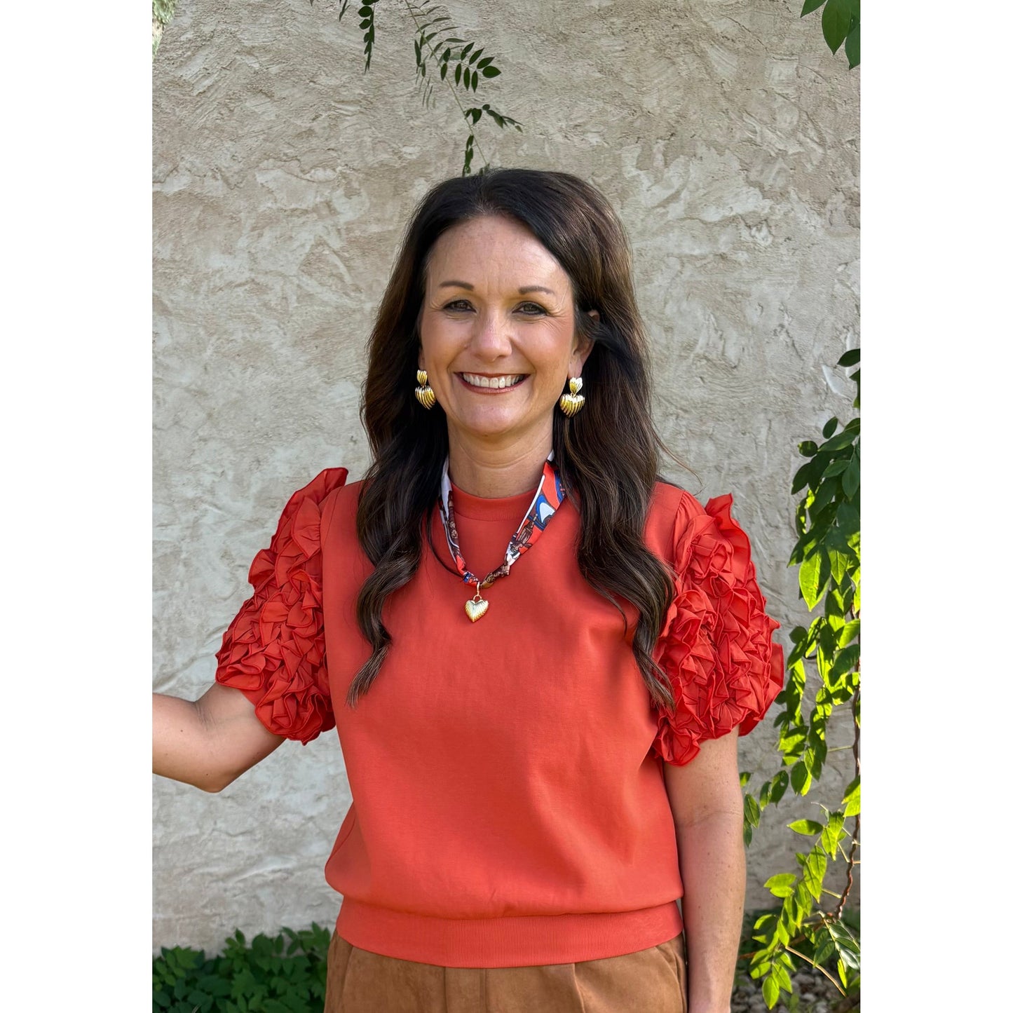 Ruffled Puff Sleeve Top