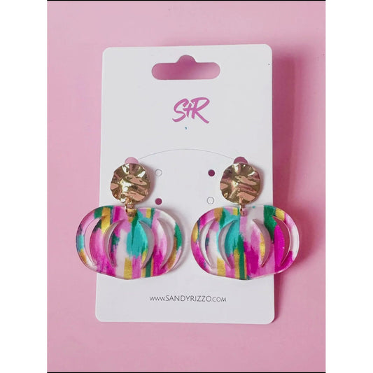 Painted Pumpkin Earring - Pink
