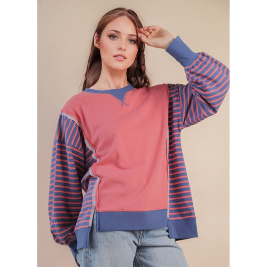 Lazy Sunday Sweatshirt - Coral