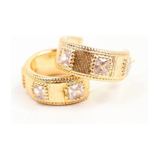Serrano CZ Hoop Earring Gold