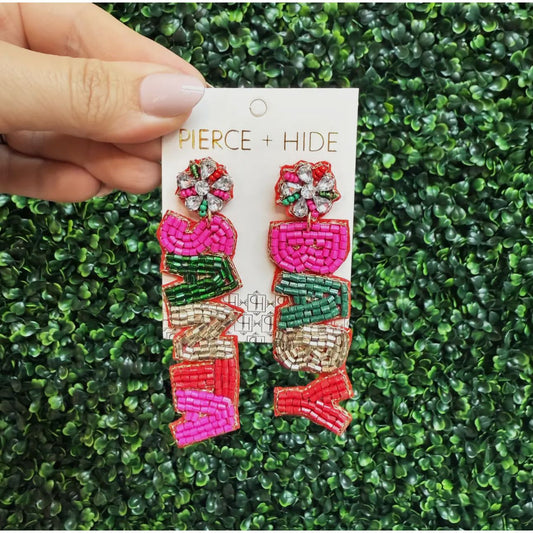 Custom Beaded Santa Baby Earrings