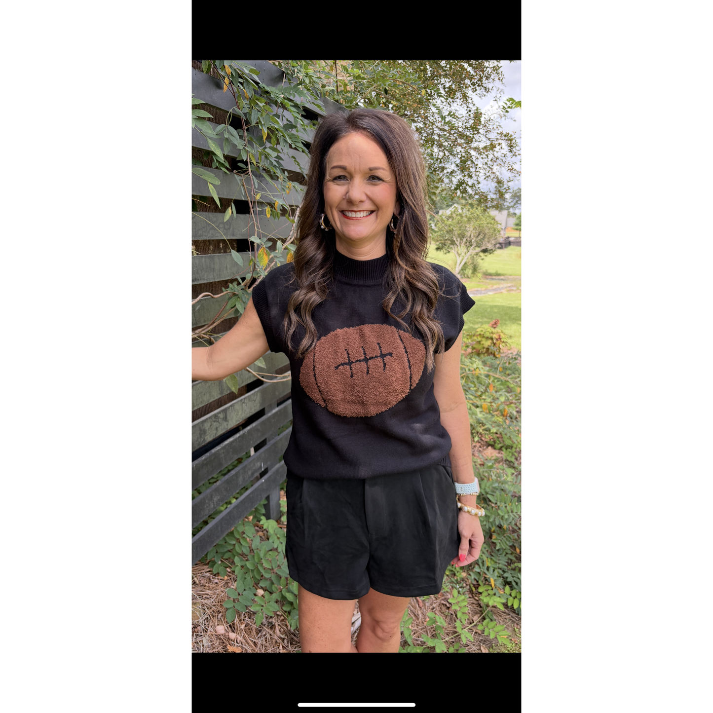 Fuzzy Football Sweater (Black)