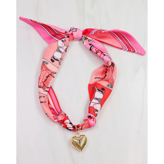 Lillie Scarf Charm Necklace Pink