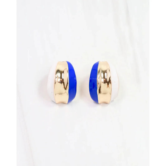 Penney Hoop Earring Blue White