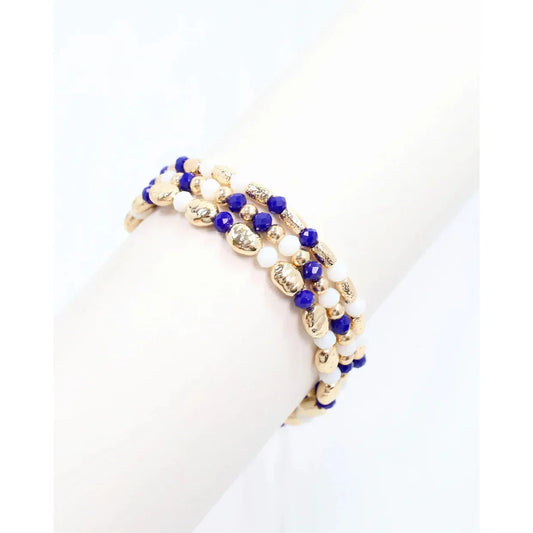 Spirit Beaded Bracelet Set Blue White