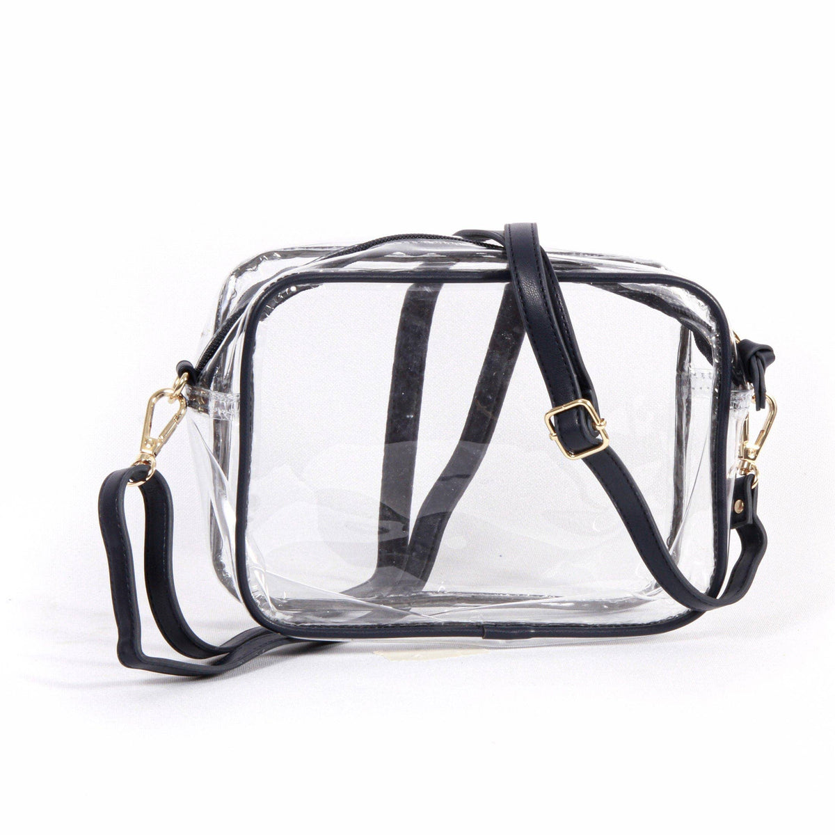 Annie Ks Boutique Southern Miss Golden Eagles clear stadium-approved crossbody purse with black vegan leather trim